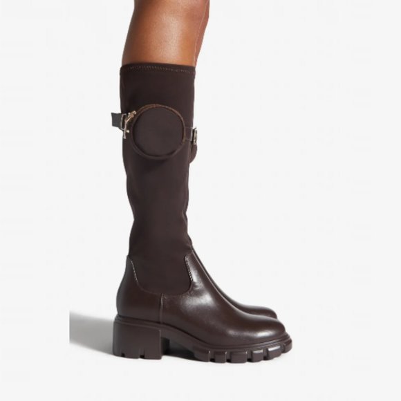 🆕 Tall Platform Brown Boots 8.5 - Picture 2 of 7